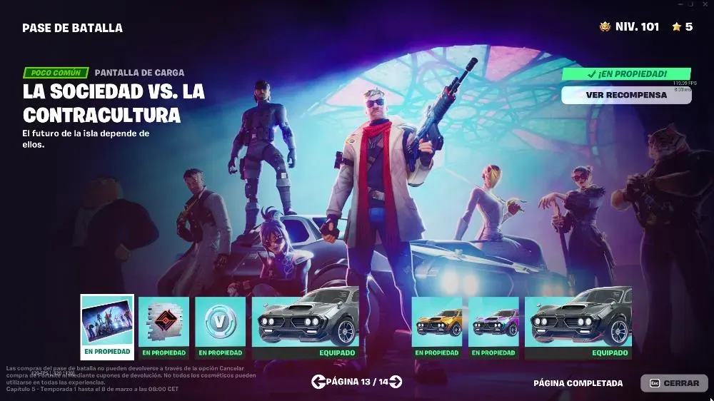 Progreso del pase de batalla en Fortnite